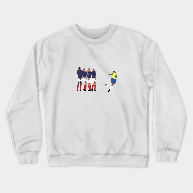Roberto Carlos Impossible Goal Crewneck Sweatshirt by Athilart